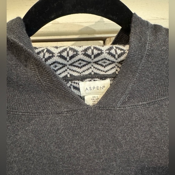 ASPEN Womens Fair Isle Gray Hooded Ski Sweater Size Small - Picture 3 of 15